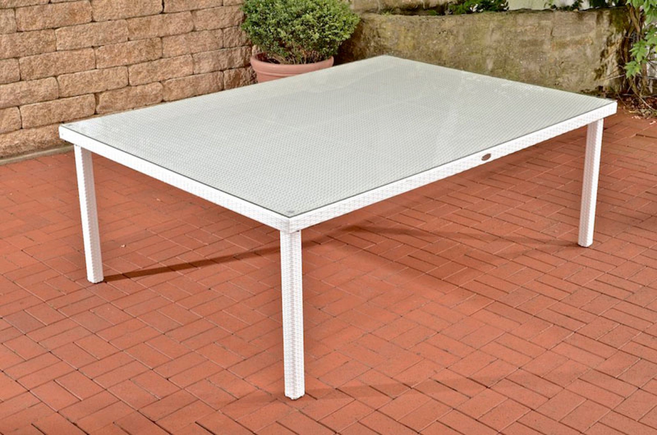 TPFGarden garden table Pizera 210x150 Traumpreisfabrik cm – white