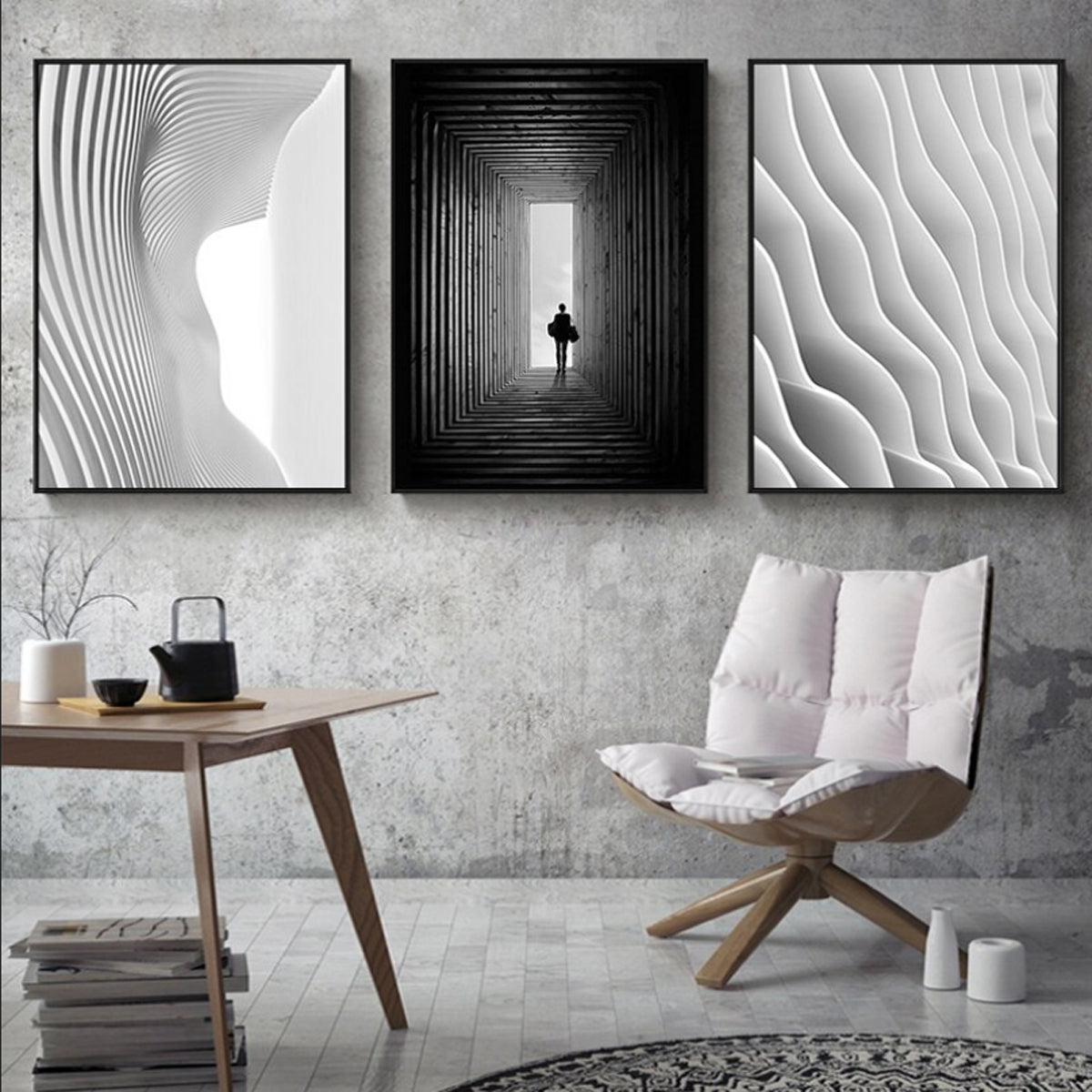 TPFLiving Canvas Picture Shapes Nordic - Art Abstract in Art Traumpreisfabrik Bla Print –