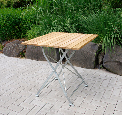 TPFGarden® Klapptisch BAD BELZIG aus Robinienholz 70x70 cm, Stahlgestell Verzinkt