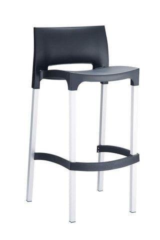 TPFLiving bar stool Ginny frame aluminum seat plastic