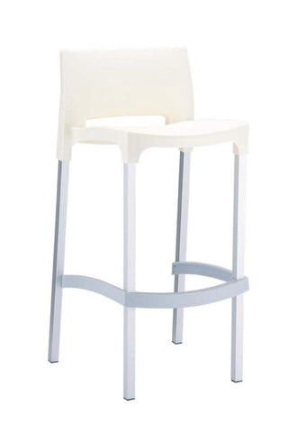 TPFLiving bar stool Ginny frame aluminum seat plastic