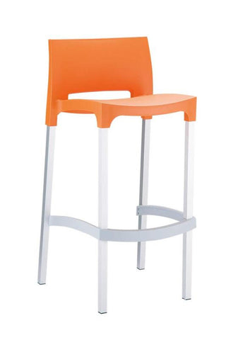 TPFLiving bar stool Ginny frame aluminum seat plastic