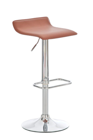 TPFLiving bar stool Dynasty One metal frame in chrome look faux leather