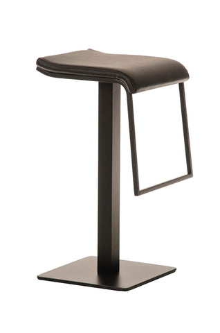 TPFLiving bar stool Lamelo B frame black faux leather