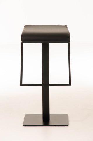 TPFLiving bar stool Lamelo B frame black faux leather