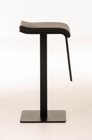 TPFLiving bar stool Lamelo B frame black faux leather