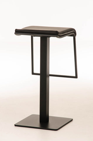 TPFLiving bar stool Lamelo B frame black faux leather