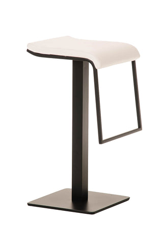 TPFLiving bar stool Lamelo B frame black faux leather