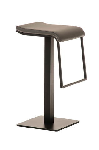 TPFLiving bar stool Lamelo B frame black faux leather