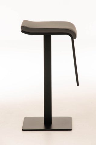 TPFLiving bar stool Lamelo B frame black faux leather