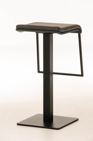 TPFLiving bar stool Lamelo B frame black faux leather