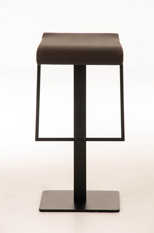 TPFLiving bar stool Lamelo B frame black faux leather