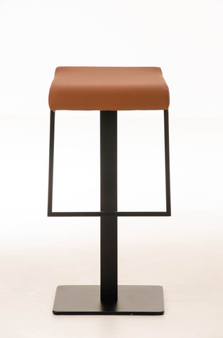 TPFLiving bar stool Lamelo B frame black faux leather