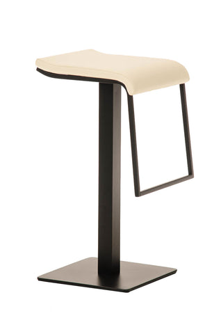 TPFLiving bar stool Lamelo B frame black faux leather