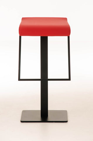 TPFLiving bar stool Lamelo B frame black faux leather