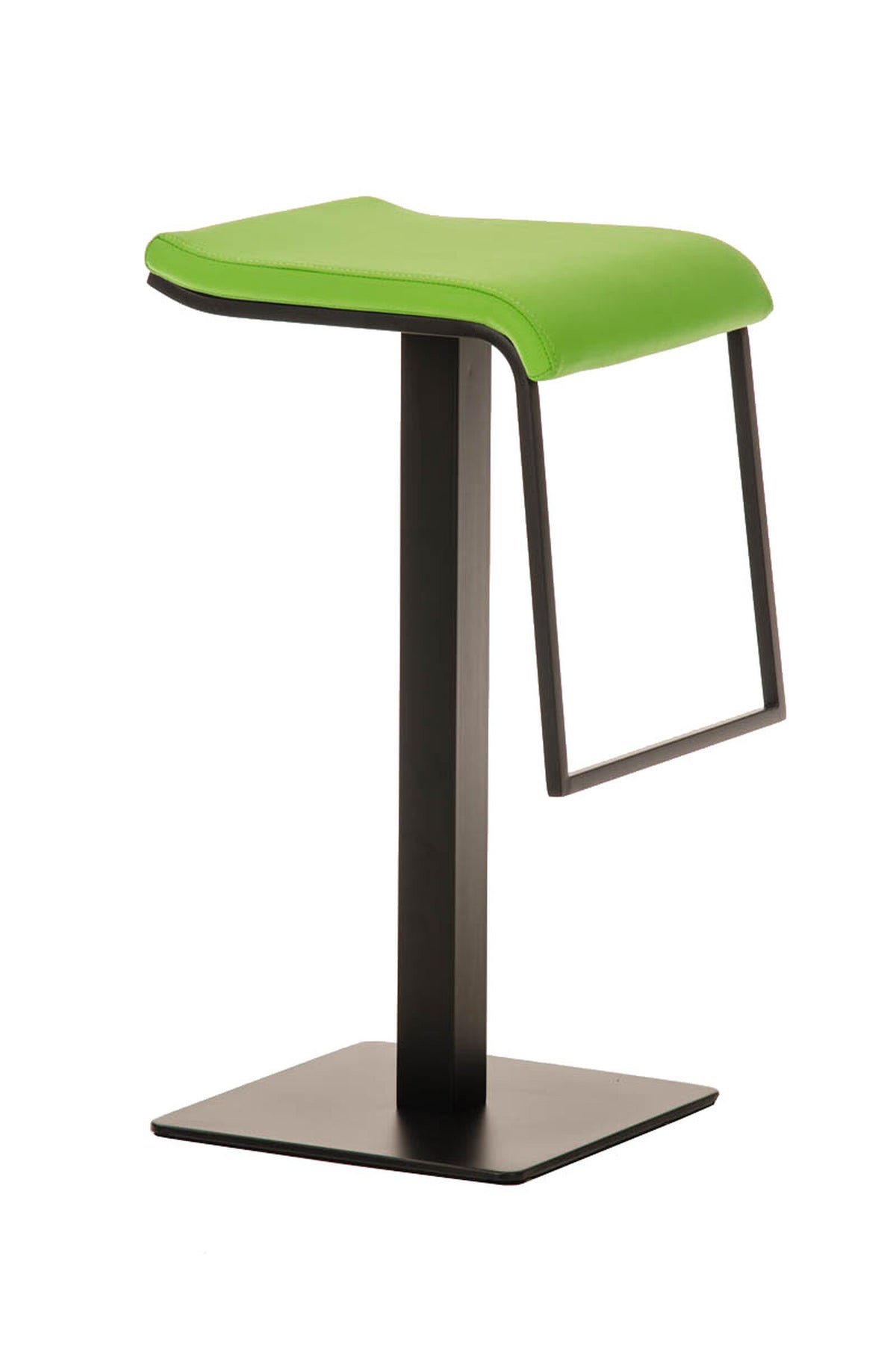 TPFLiving bar stool Lamelo B frame black faux leather