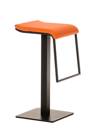 TPFLiving bar stool Lamelo B frame black faux leather