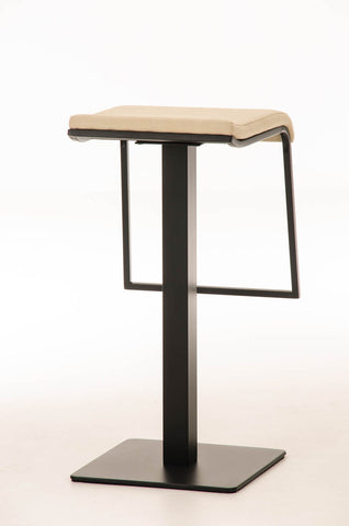 TPFLiving bar stool Lamelo B frame black fabric