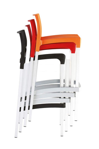 TPFLiving bar stool Ginny frame aluminum seat plastic