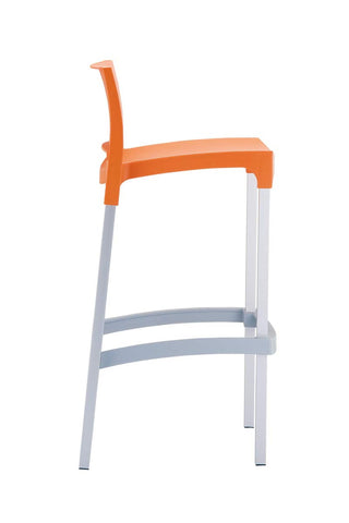 TPFLiving bar stool Ginny frame aluminum seat plastic