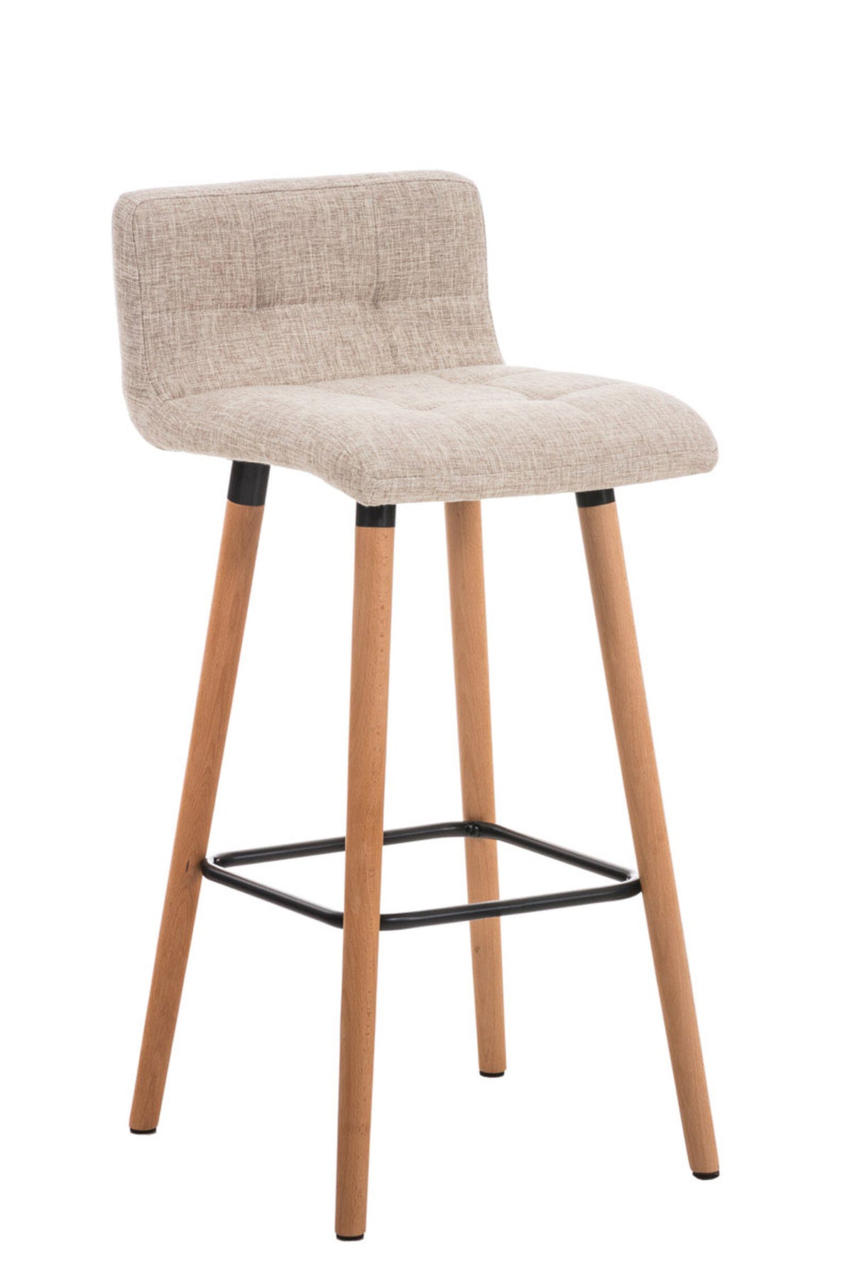 TPFLiving bar stool London frame wood Natura fabric