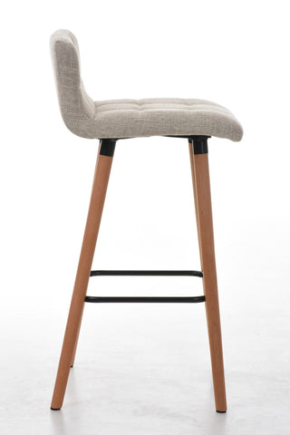 TPFLiving bar stool London frame wood Natura fabric