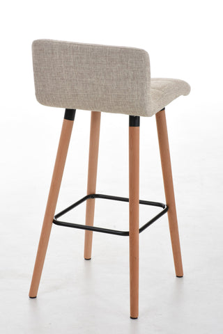 TPFLiving bar stool London frame wood Natura fabric