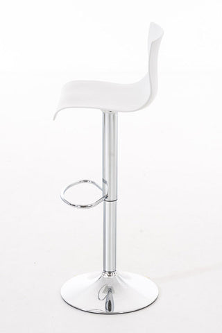 TPFLiving bar stool Hoover metal frame in chrome look plastic