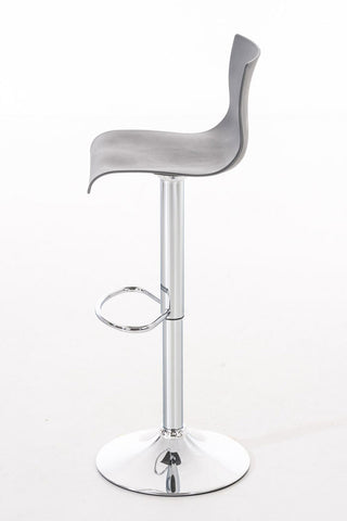 TPFLiving bar stool Hoover metal frame in chrome look plastic