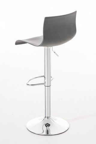 TPFLiving bar stool Hoover metal frame in chrome look plastic