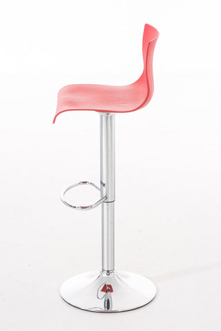 TPFLiving bar stool Hoover metal frame in chrome look plastic