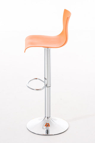 TPFLiving bar stool Hoover metal frame in chrome look plastic