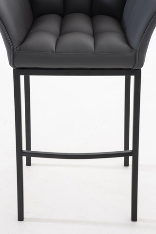 TPFLiving bar stool Damascus with 4-foot frame black faux leather