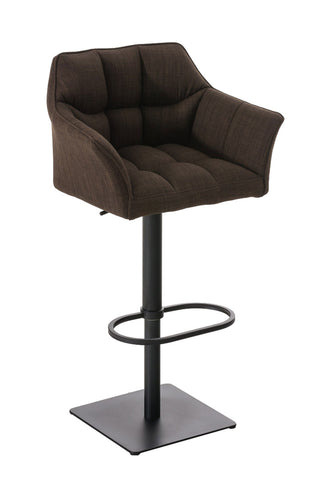 TPFLiving bar stool Damascus frame black fabric