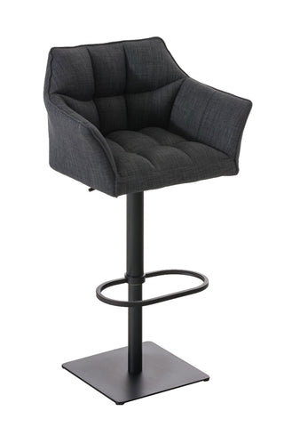 TPFLiving bar stool Damascus frame black fabric