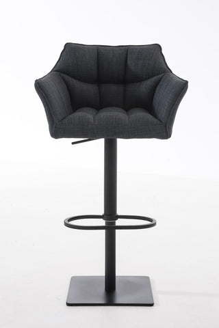 TPFLiving bar stool Damascus frame black fabric