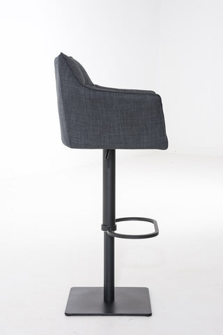 TPFLiving bar stool Damascus frame black fabric