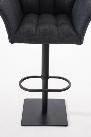 TPFLiving bar stool Damascus frame black fabric