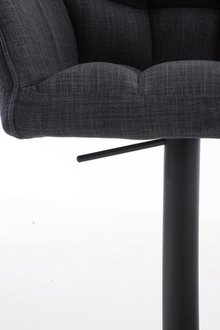 TPFLiving bar stool Damascus frame black fabric