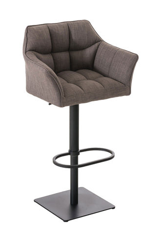 TPFLiving bar stool Damascus frame black fabric