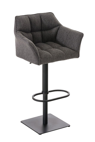 TPFLiving bar stool Damascus frame black fabric