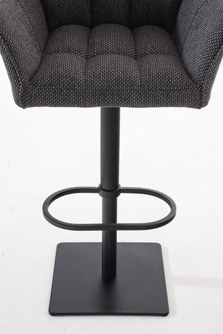 TPFLiving bar stool Damascus frame black fabric