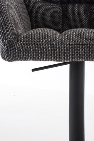 TPFLiving bar stool Damascus frame black fabric