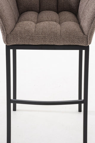 TPFLiving bar stool Damascus with 4-foot frame black fabric