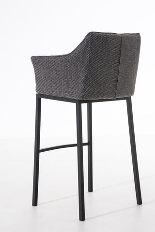 TPFLiving bar stool Damascus with 4-foot frame black fabric