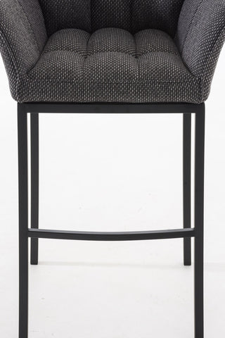 TPFLiving bar stool Damascus with 4-foot frame black fabric