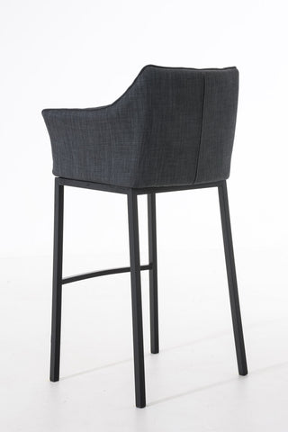 TPFLiving bar stool Damascus with 4-foot frame black fabric