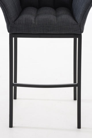 TPFLiving bar stool Damascus with 4-foot frame black fabric