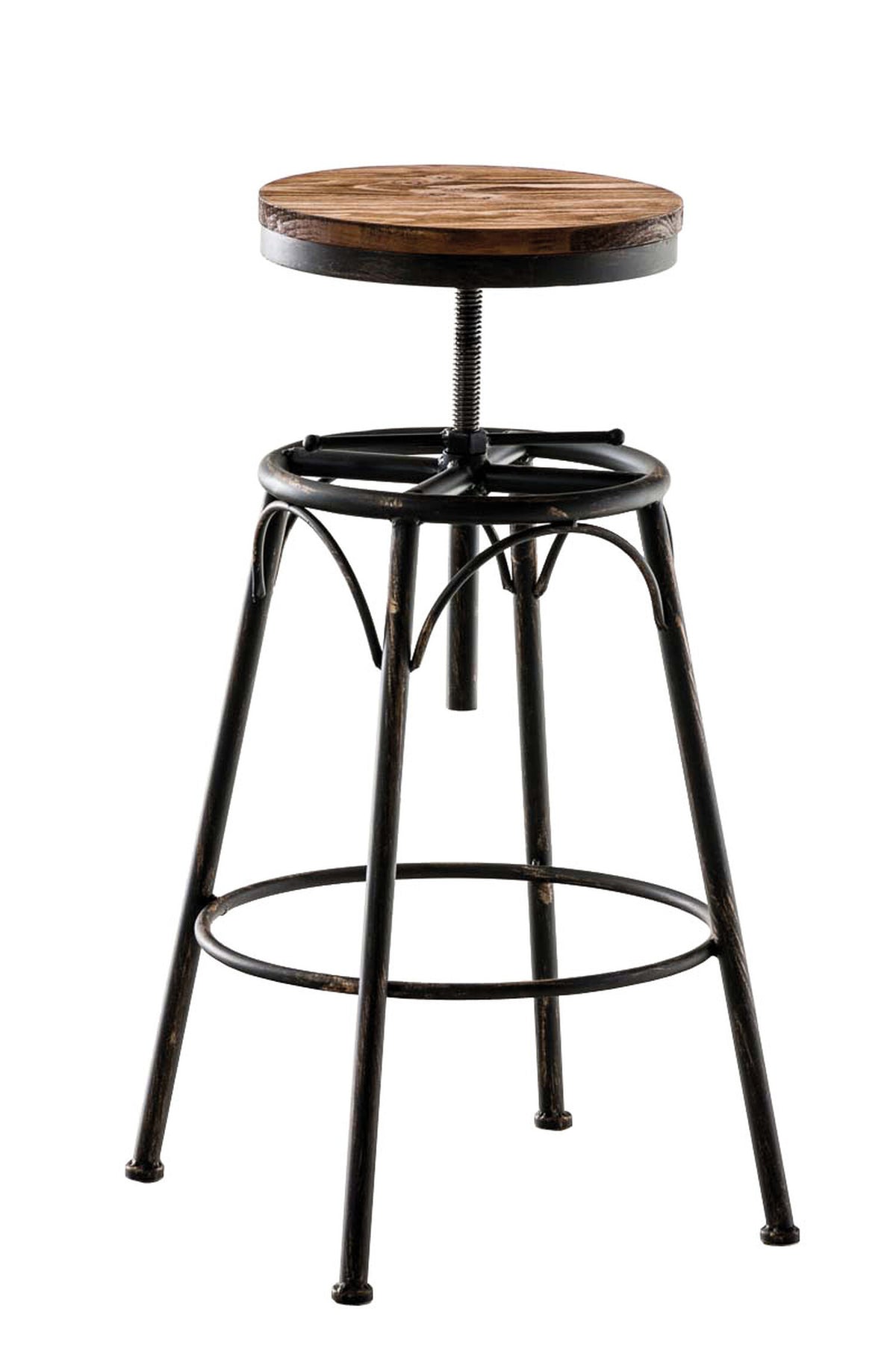 TPFLiving Bar Stool Bean Wooden Seat Frame