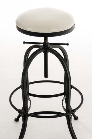 TPFLiving Bar Stool Radunz Faux Leather White Frame